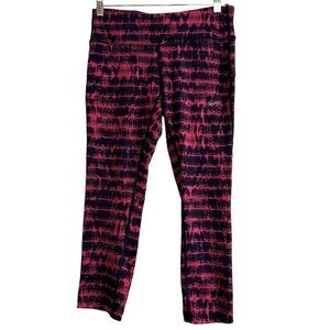 Nike Dri Fit Printed Epic Run Cropped Running Leggings Pink/Black Size Small